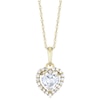 Thumbnail Image 1 of 9ct Yellow Gold Cubic Zirconia Halo Heart Shape Pendant