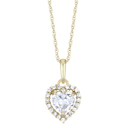 9ct Yellow Gold Cubic Zirconia Halo Heart Shape Pendant