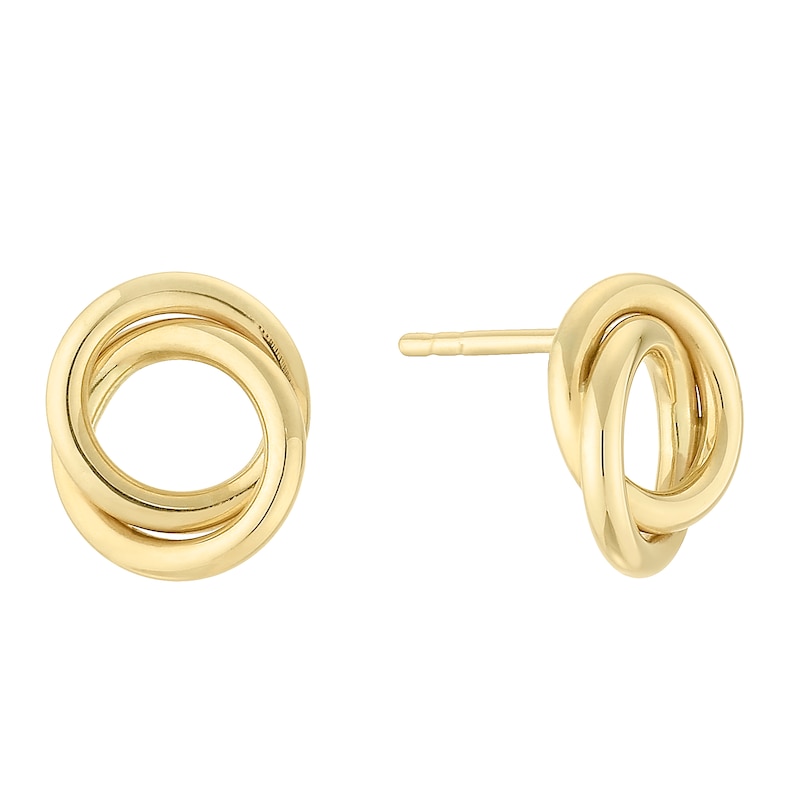 Main Image 1 of 9ct Yellow Gold Open Knot Stud Earrings