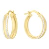Thumbnail Image 1 of Together Silver & 9ct Bonded Gold Dia/Cut 15mm Hoop Earrings