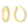 Thumbnail Image 0 of Together Silver & 9ct Bonded Gold Dia/Cut 15mm Hoop Earrings