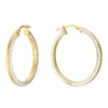 Thumbnail Image 0 of Together Silver & 9ct Bonded Gold Dia/Cut 25mm Hoop Earrings