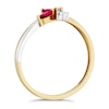 Thumbnail Image 2 of 9ct Yellow Gold Ruby & Diamond Leaf Ring