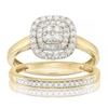 Thumbnail Image 1 of Perfect Fit 9ct Yellow Gold 0.33ct Diamond Double Halo Bridal Set