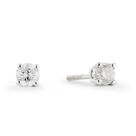 9ct White Gold and 0.25ct Diamond Solitaire Stud Earrings