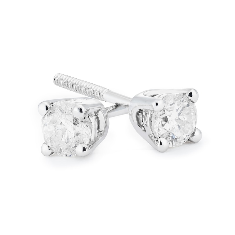 Main Image 2 of 9ct White Gold & 0.25ct Diamond Solitaire Stud Earrings