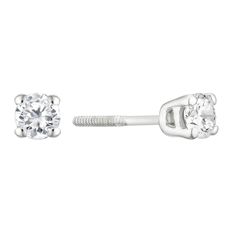 9ct White Gold 0.33ct Diamond Solitaire Stud Earrings
