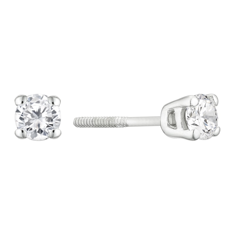Main Image 1 of 9ct White Gold 0.33ct Diamond Solitaire Stud Earrings