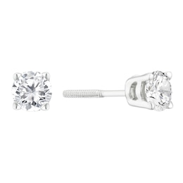 9ct White Gold 0.50ct Diamond Solitaire Stud Earrings
