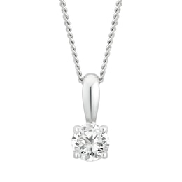 9ct White Gold 0.20ct Diamond Solitaire Pendant