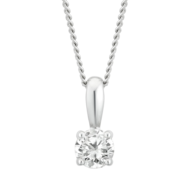 Main Image 1 of 9ct White Gold 0.20ct Diamond Solitaire Pendant