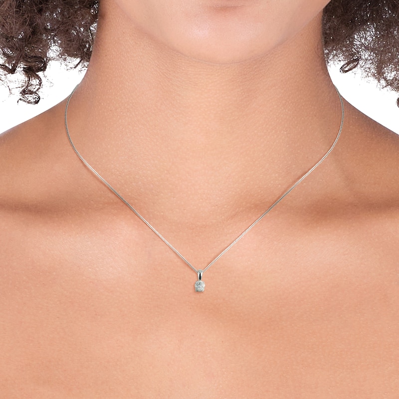 Main Image 2 of 9ct White Gold 0.20ct Diamond Solitaire Pendant