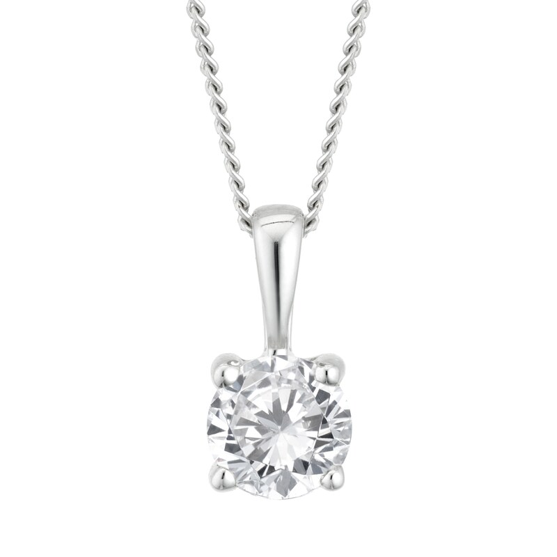 Main Image 1 of 9ct White Gold 0.33ct Diamond Solitaire Pendant