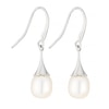 Thumbnail Image 1 of 9ct White Gold Cultured Freshwater Pearl Flute Drop Earrings