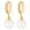 Thumbnail Image 1 of 9ct Yellow Gold Cultured Fresh Water Pearl 7mm Hoop Earrings