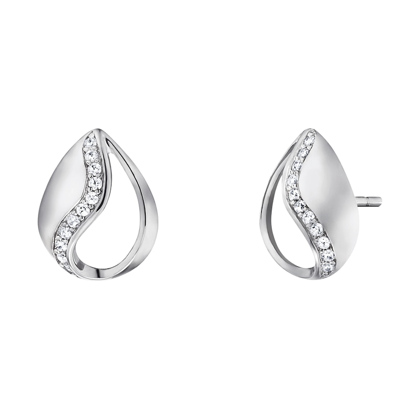 Angel Whisperer Sterling Silver Tear of Heaven Stud Earrings