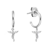 Thumbnail Image 0 of Angel Whisperer Sterling Silver Guardian Angel Hoop Earrings