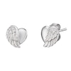 Thumbnail Image 1 of Angel Whisperer Sterling Silver Heart Wing Stud Earrings