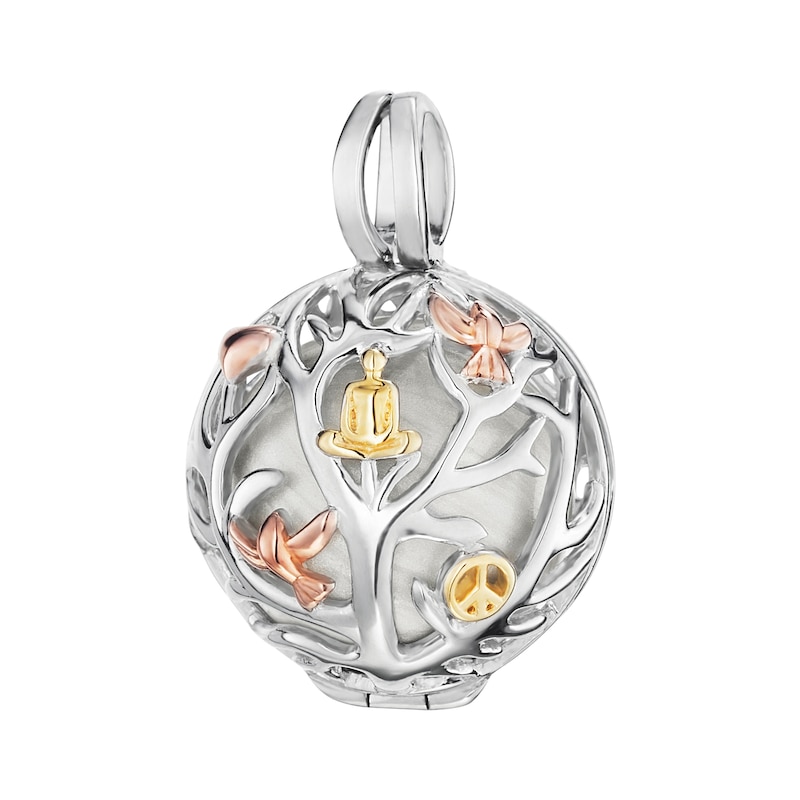 Angel Whisperer Tree of Life Silver Pearl Chime Pendant