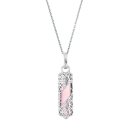 Angel Whisperer Rose Quartz Stone Sterling Silver Necklace