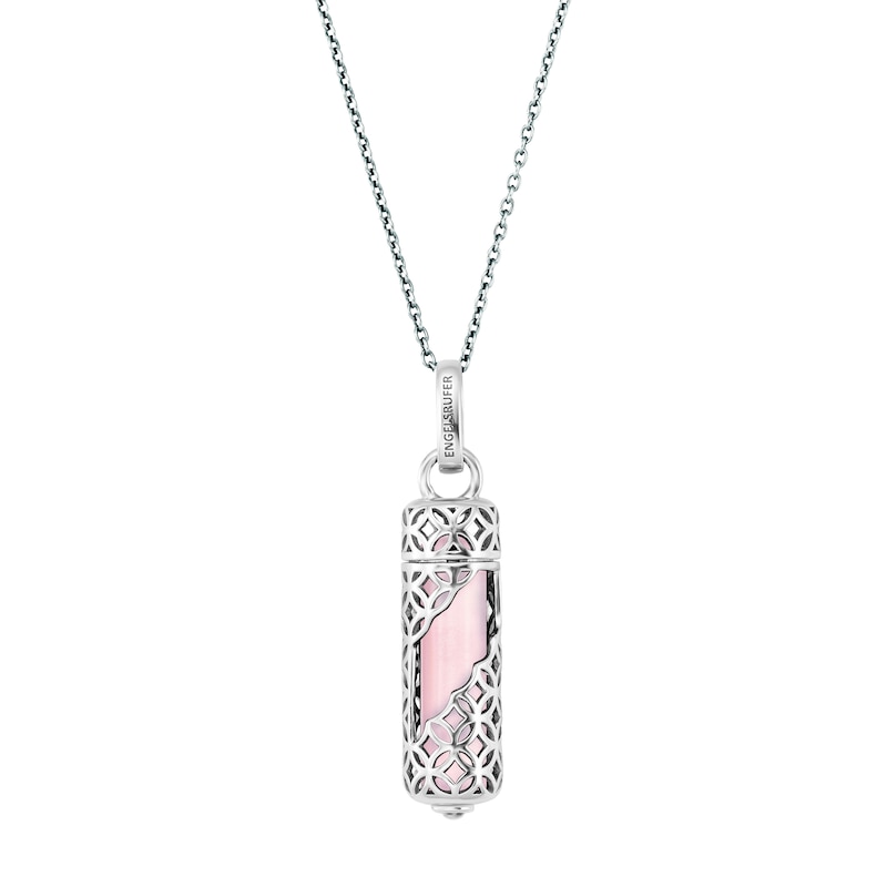 Angel Whisperer Rose Quartz Stone Silver Necklace