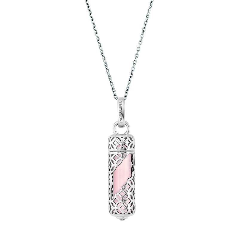 Main Image 1 of Angel Whisperer Rose Quartz Stone Sterling Silver Necklace
