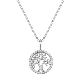 Angel Whisperer Tree Design Sterling Silver Necklace