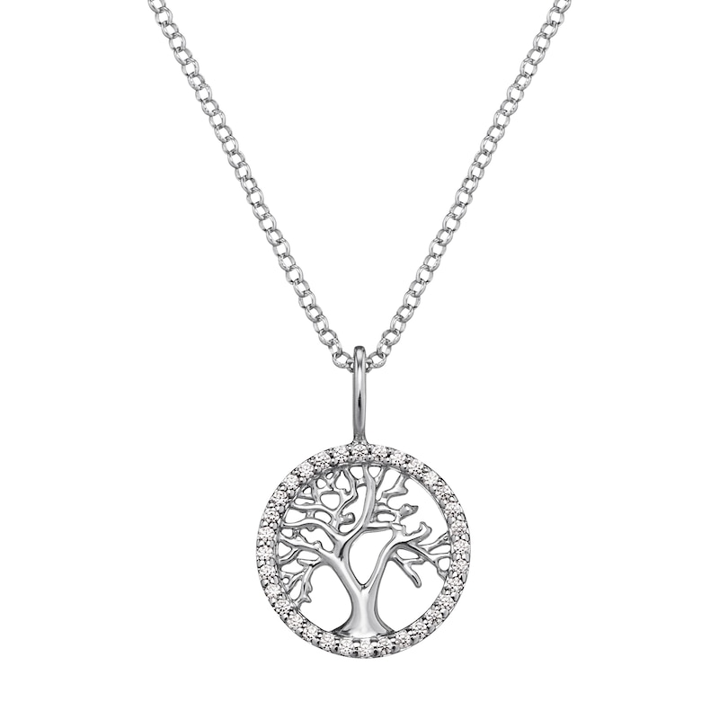 Main Image 1 of Angel Whisperer Tree Design Sterling Silver Necklace