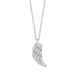 Angel Whisperer Sterling Silver Cubic Zirconia Angel Wing Necklace