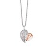 Thumbnail Image 1 of Angel Whisperer Sterling Silver & Rose Gold Heart Wing Necklace