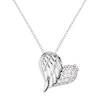 Angel Whisperer Sterling Silver Heart Wing Open Necklace