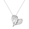 Thumbnail Image 1 of Angel Whisperer Sterling Silver Heart Wing Open Necklace