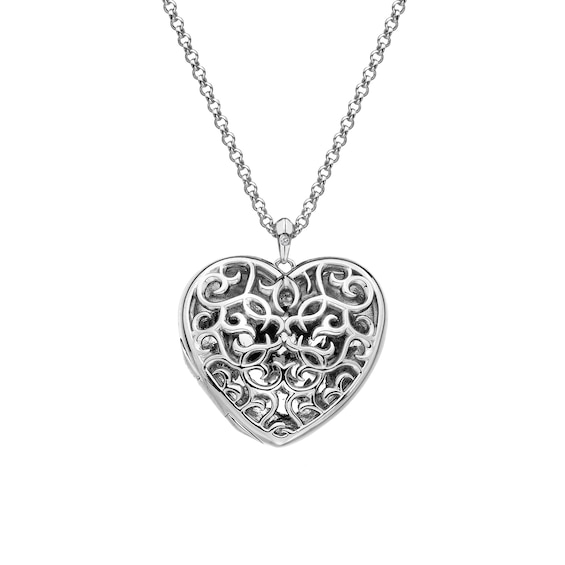 Hot Diamonds Sterling Silver Diamond Filigree Heart Locket