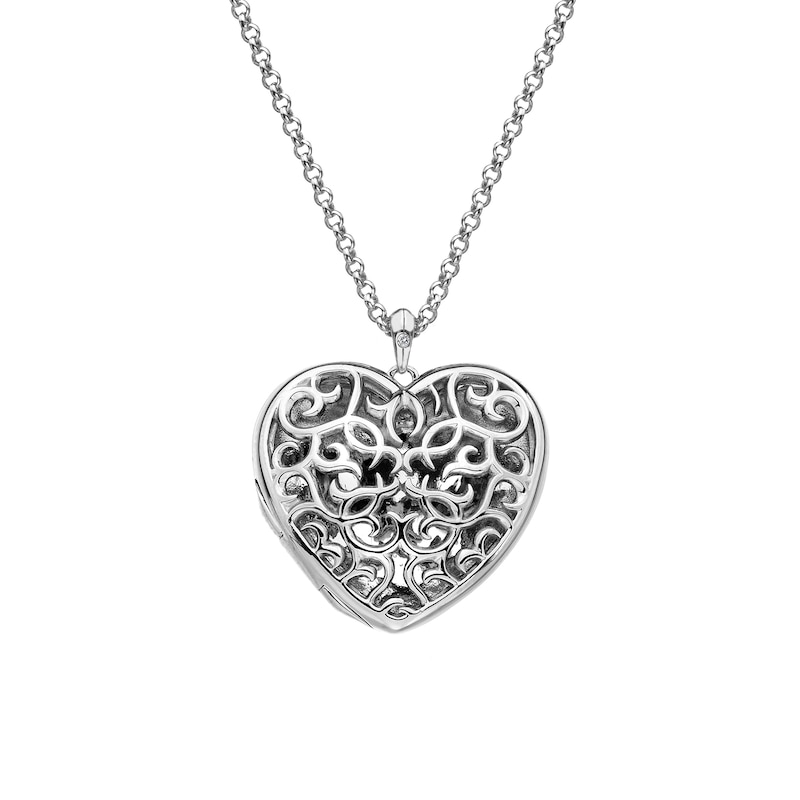 Main Image 1 of Hot Diamonds Sterling Silver Diamond Filigree Heart Locket