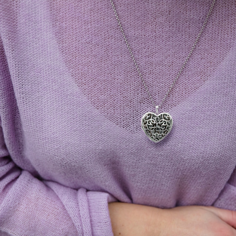 Main Image 2 of Hot Diamonds Sterling Silver Diamond Filigree Heart Locket