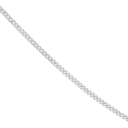 9ct White Solid Gold 18" Dainty Curb Chain