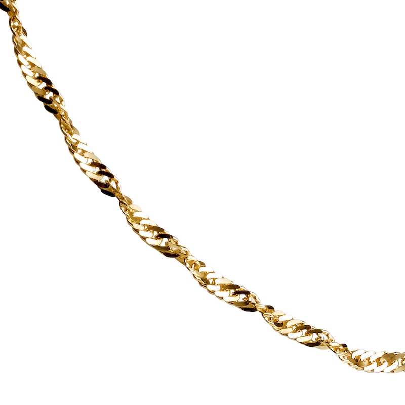 Main Image 1 of 9ct Yellow Gold Solid 16" Dainty Singapore Chain