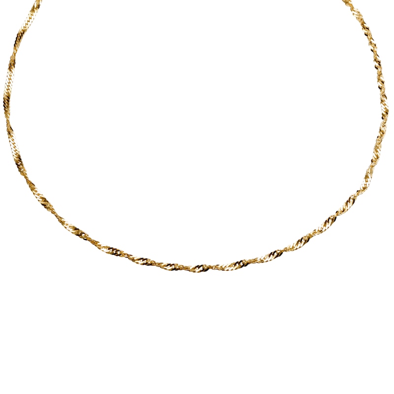 Main Image 2 of 9ct Yellow Gold Solid 16" Dainty Singapore Chain