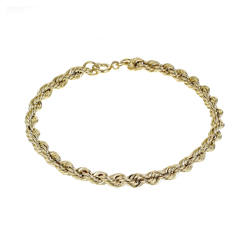 9ct Yellow Gold 7.25 Inch Rope Chain Bracelet