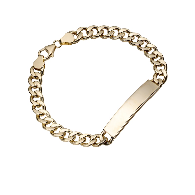 9ct Yellow Gold 8.25 Inch Curb Chain ID Bracelet