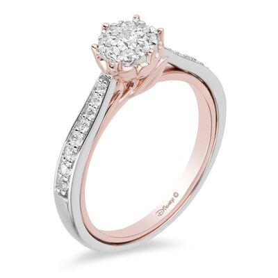Enchanted Disney Fine Jewellery Rose Gold Diamond Belle Ring H