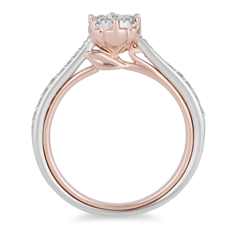 Main Image 3 of Enchanted Disney Fine Jewellery Rose Gold Diamond Belle Ring