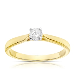 9ct Yellow Gold 0.20ct Diamond Solitaire Ring