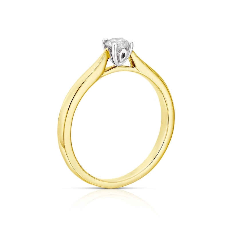 Main Image 3 of 9ct Yellow Gold 0.20ct Diamond Solitaire Ring