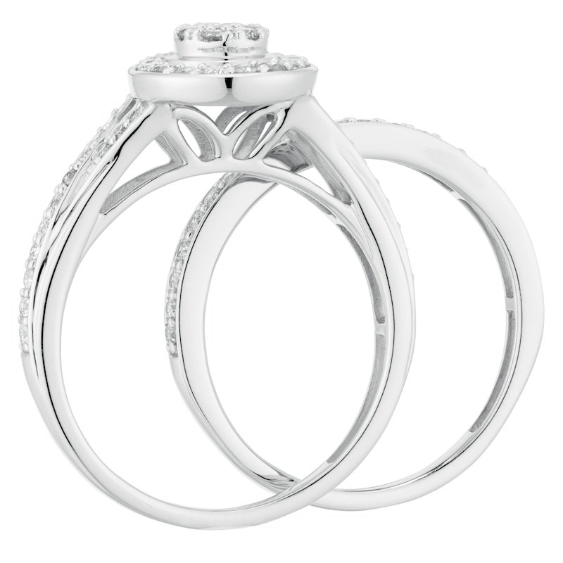 Main Image 2 of Perfect Fit 9ct White Gold 0.66ct Diamond Pear Bridal Set