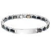 Thumbnail Image 1 of Stainless Steel Black Link ID Bracelet