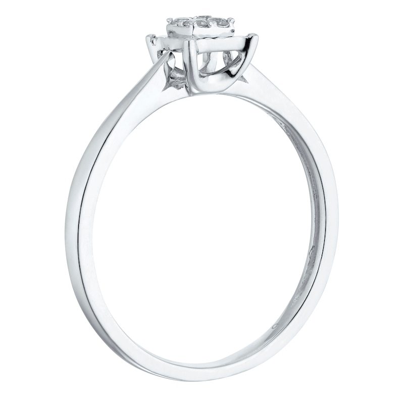 Main Image 2 of Sterling Silver Diamond Square-Shaped Cluster Ring