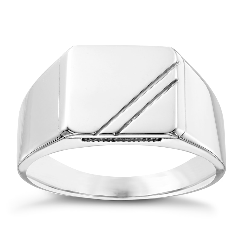 Main Image 1 of Sterling Silver Square Plain Signet Ring