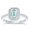Thumbnail Image 1 of Sterling Silver Aquamarine & 0.10ct Diamond Ring