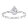 Thumbnail Image 1 of Sterling Silver & Diamond Pear-Shaped Cluster Ring